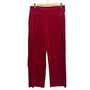 Tommy‎ Bahamas Woman Velour Pull on Pants Small Red Spandex Pockets Boho Resort
